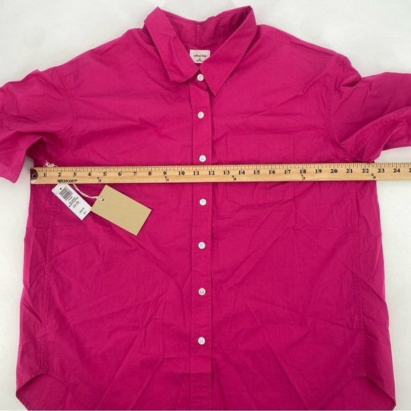ARITZIA Wilfred Women's 2XS Vital Pink Short Sleeve Button Down Oversized Shirt - Picture 10 of 13